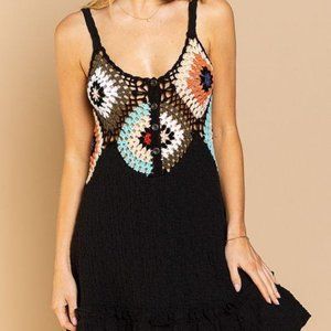 POL Sleeveless Crocheted Dress